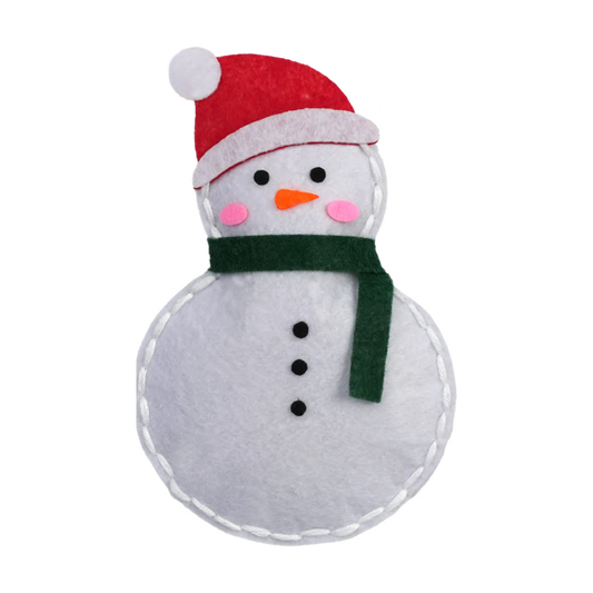 Christmas snowman felt sewing kit for kids festive craft project