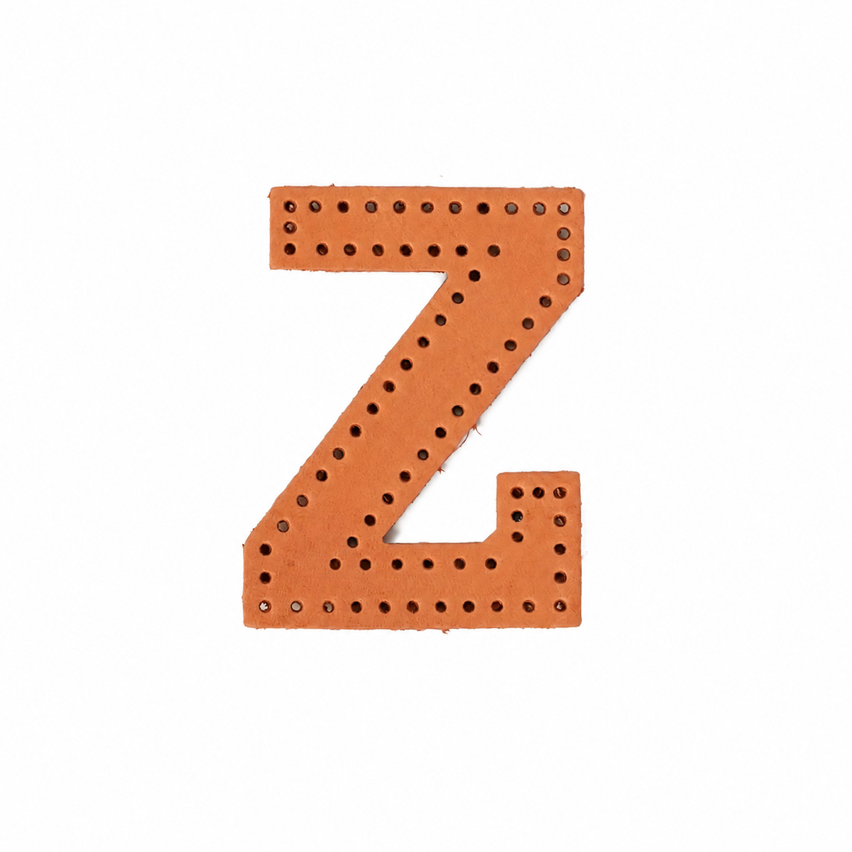 Pre-punched vegetable-tanned leather letter Z DIY craft kit for monogram bag charm
